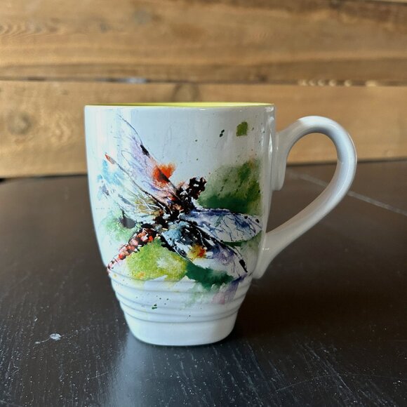 Dean Crouser Ceramic Dragonfly Coffee Mug Cup Watercolor Painting Collectible - Picture 2 of 13
